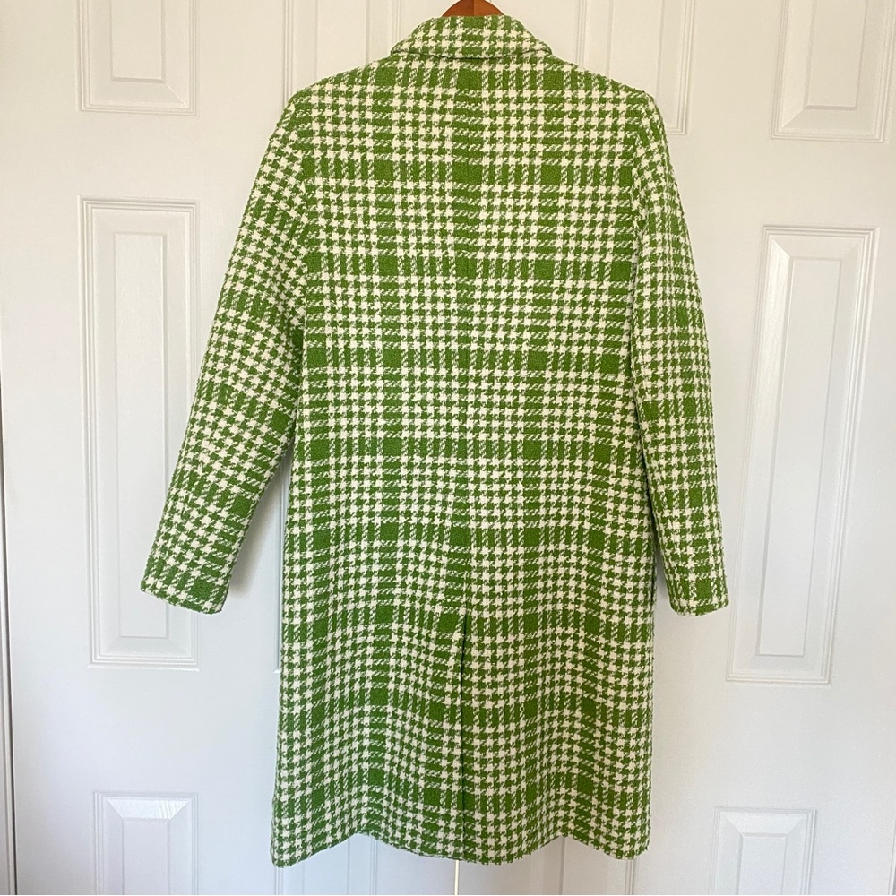 Smythe green white Fern Plaid double breasted coat - Picture 5 of 7